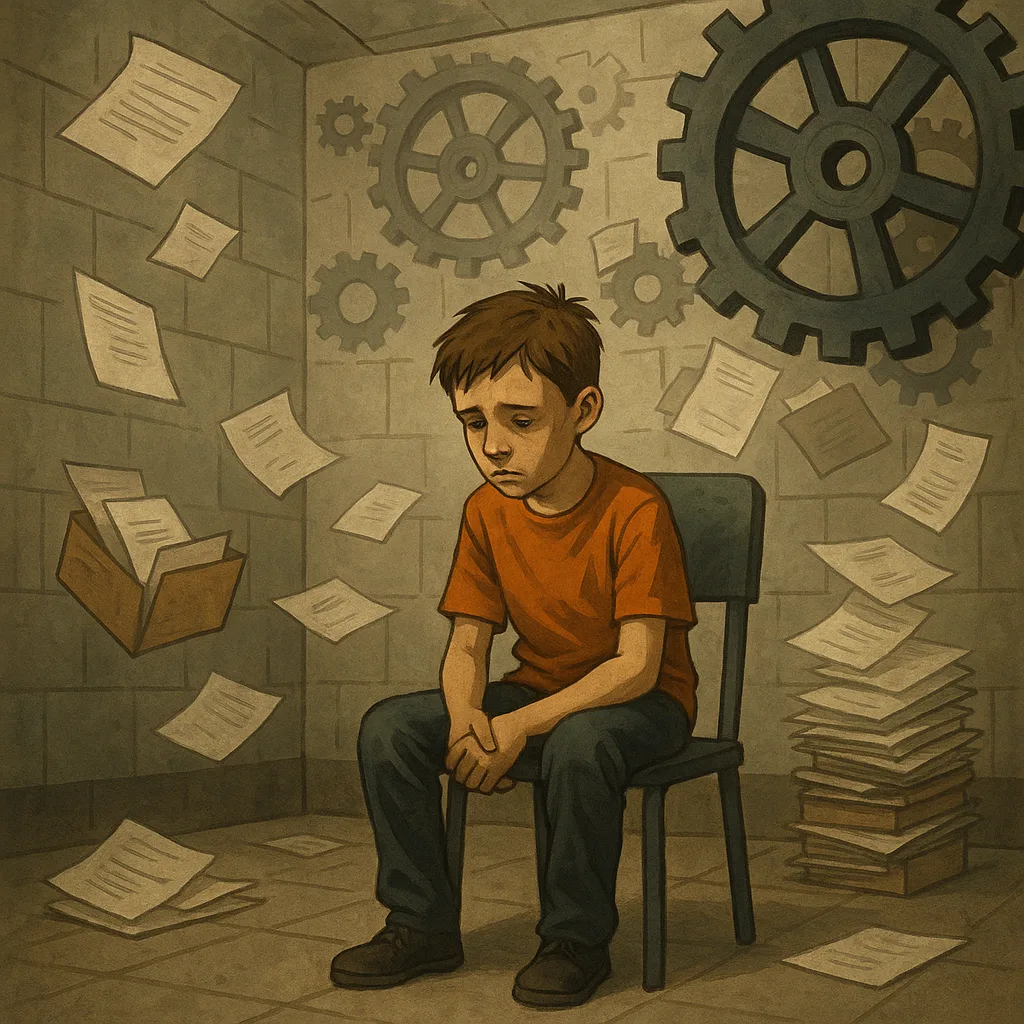 Kind alleen in een zorginstelling, gevangen in een systeem van radertjes en dossiers.